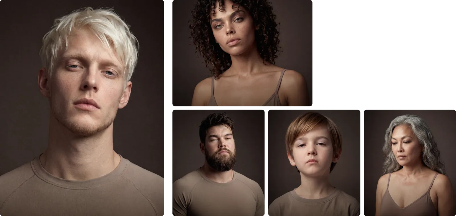 A selection of Dreem talents across ages, ethnicities and body types